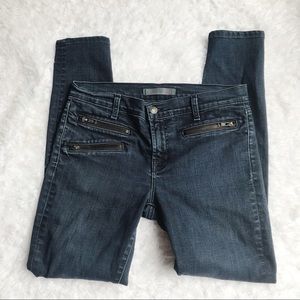 J Brand Zoey Triple Zip Skinny Jeans Size 28 York Dark Wash Medium to Low Rise